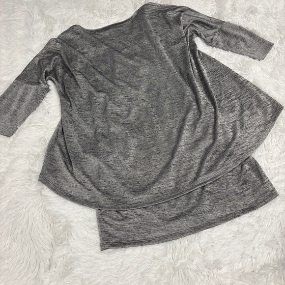 White House Black Market women’s SILVER V-Neck Double Layer Tunic Small NWT - Picture 7 of 9